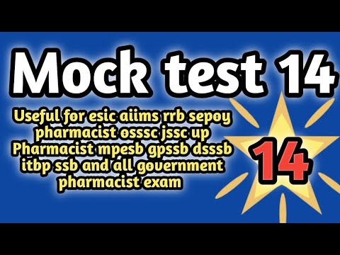 mock test14 forgovernmentpharmacistexam preparation#rrbpharmacistexam#ossscpharmacistandmphwexam2024