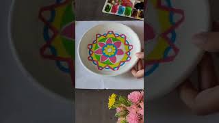 Diy plate decoration #shorts #paintings #plate #challenge #diy #youtuber #ytshorts