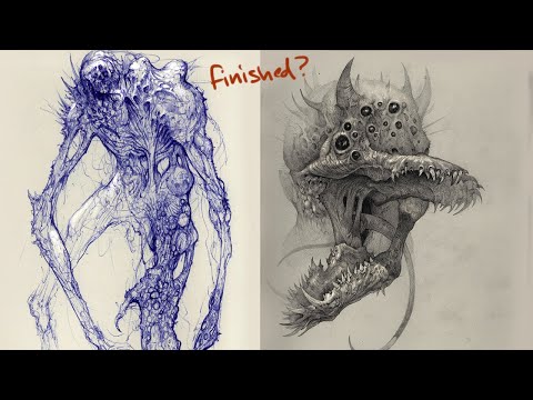 Drawing Scary Creatures and Knowing When to Finish