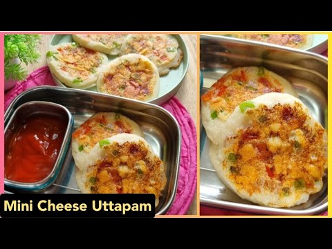 276. Mini Cheese Uttapam | Sooji Breakfast and Lunch Box Recipe | Cheesy Veg Mini Uttapam