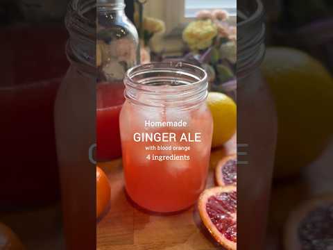 Homemade ginger ale with blood orange! Full recipe tomatotomatoe.ca #homemade #recipe #easyrecipe