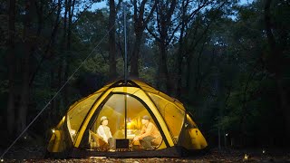 【夫婦キャンプ】コンパクトな薪ストーブと人気のドームテントで快適に過ごす/Mt.SUMI マイクロ/POMOLY Dome X6 Pro/camping/ASMR