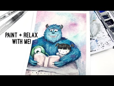 Paint With Me & Relax! | Sully, Boo and Mike from Monsters Inc.