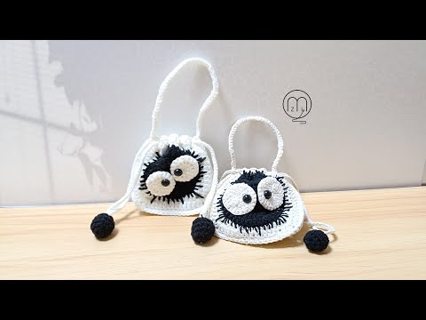 鉤針黑煤球耳機包 / 零錢包 Crochet Airpods Pouch (中文字幕)