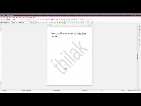 How to add water mark on libreoffice writer | add water mark in libreoffice writer