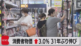 ９月消費者物価3.0％上昇　31年ぶりの伸び率（2022年10月21日）