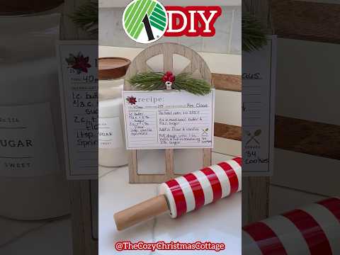 Easy Christmas Recipe Stand #dollartree #diy #christmas #thecozychristmascottage