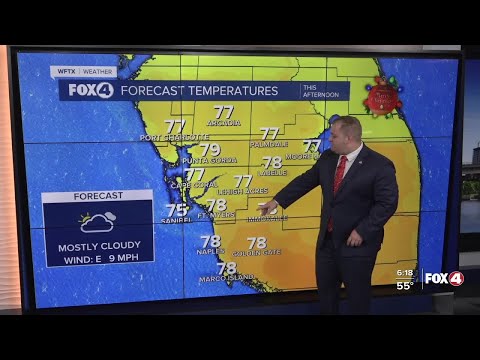 FORECAST:  Cloudy skies and few showers possible for Christmas