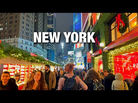 New York City LIVE Rainy Manhattan Christmas Walk 2024 on Tuesday (December 10, 2024)