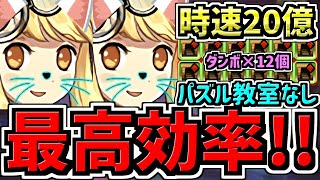 【最高効率】時速15~20億！パズル教室なし！ダンボ12個サレサレ裏修羅ねこ！ランク上げ編成！代用・立ち回り解説！両サレ裏修羅【パズドラ】