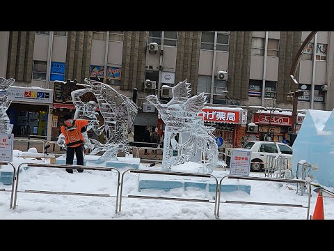 札幌雪祭り時期の日常風景