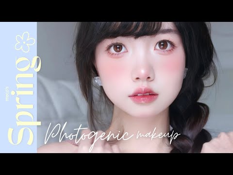 Spring Photogenic Makeup🌸 Romantic + Ingenue Makeup by 梅可meco [Product links in description]