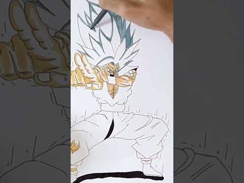 Drawing Gohan Bestial #gohanbeast #drawingdragonball #shortsvideo #gohannewform #fanartdrawing