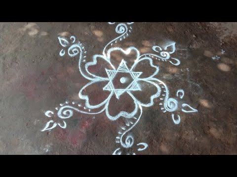 simple & small flower rangoli design||easy rangoli