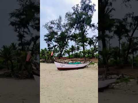 Private beach in Goa on a cloudy day