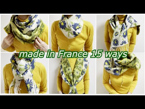 ♡フランス製のリバーシブル【ストールの巻き方】１５アレンジ　how to wear a narrow thick scarf 15 ways #ストールの巻き方 #how_to_wear_scarf