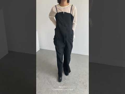 Mewl シャイニージャガードキャミサロペット　Black