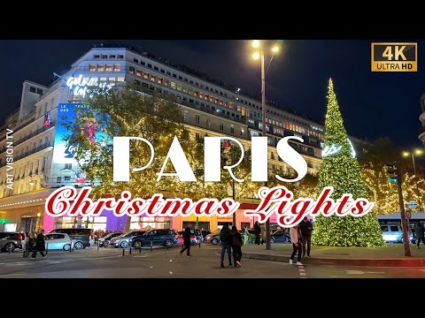 [🇫🇷Paris France] 2024 Best Christmas Lights Streets in Paris (4K 60F) 16/December/2024