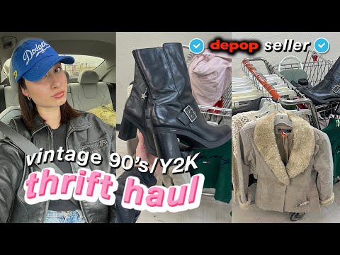 FALL THRIFT WITH ME | 90s/Y2k THRIFT HAUL | DEPOP SELLER DAY IN THE LIFE 🧸🍒🎀