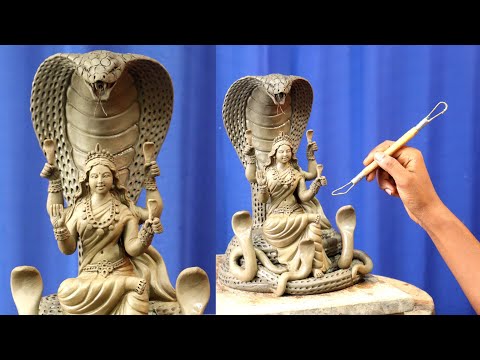 Manasha devi murti making with clay | manasha thakur banano | clay art