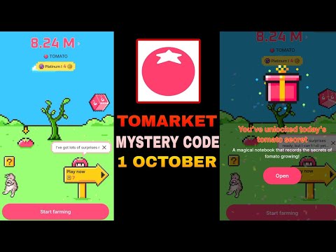 Tomarket Airdrop Combo 1 October | Tomato Daily Combo Today | Tomarket Secret Mystery Code