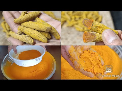 మంచి రంగు, సువాసన కలిగిన పసుపు తయారీ|Turmeric power making video at home|Tips