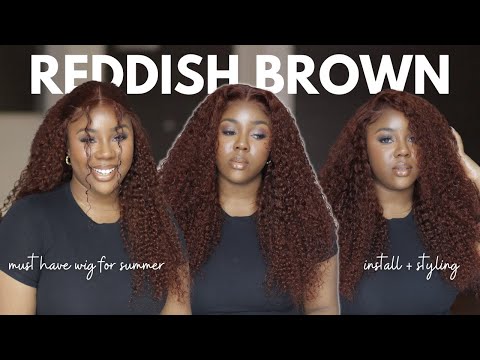 The PERFECT Summer Wig, REDDISH BROWN Curly Wig | BYEBYE KNOTS | BEAUTY FOREVER HAIR