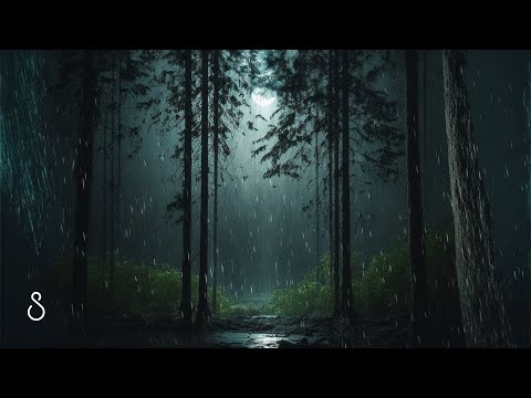 Heavy Rain In Forest | 12 Hours | Black Screen | Sleep In Series