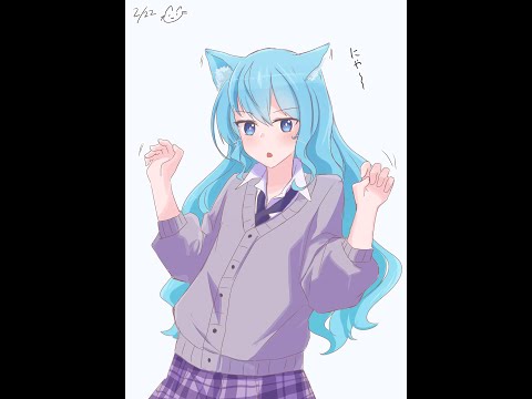 【星街すいせい】猫街　Illustration TimeLapse【ホロライブ】