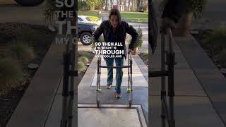 How to go up curb steps with rolling walker #seniorcare #seniorwellness #seniorrehab #agingcare