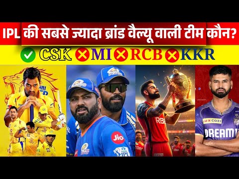 IPL की सबसे ज्यादा ब्रांड वैल्यू वाली टीम कौन? || Highest brand value team in IPL || 10 teams in ipl