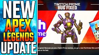 NEW APEX UPDATE! FREE Twitch Prime Pack Exploit Fixed! Omega Point Pathfinder!! Apex Legends Patch