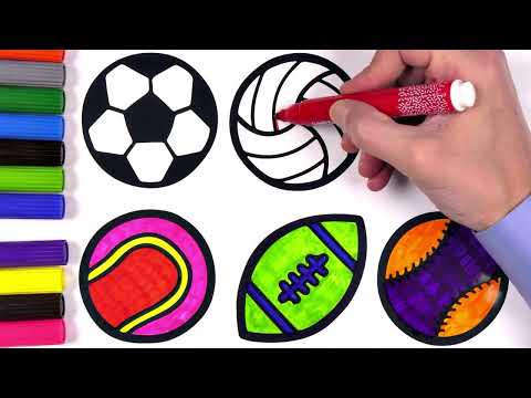 ⚽⚾🎱🏀 Ball Coloring Videos #shorts @AKINART