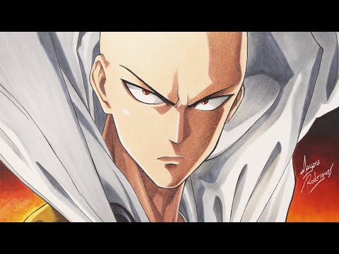 HOW TO DRAW SAITAMA [ONE PUNCH MAN] WITH COLOR PENCIL