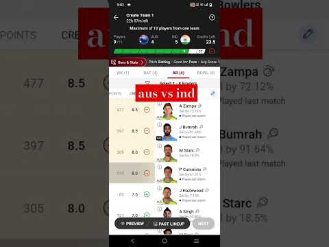 aus vs ind dream11 team kaise banaye || aus vs ind dream11 team kaise banaye || aus vs ind T20 world