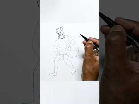 Durga puja dhaki drawing step by step/#artwithartistmiltondanda/#youtubeshorts/#shorts