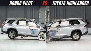 2024 Honda Pilot  vs 2024 Toyota Grand Highlander : IIHS Crash Test Results Comparison!