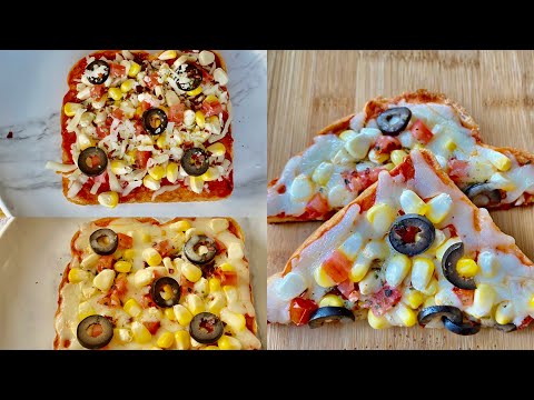 Corn bread pizza recipe on Tawa, Bread Pizza, Pizza recipe, Easy snacks recipe,