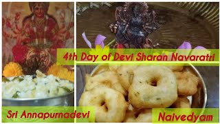 4th Day of Devi  Sharan Navaratri Sri Annapurnadevi  Naivedyam Allam Gharelu (Ginger Vada)...