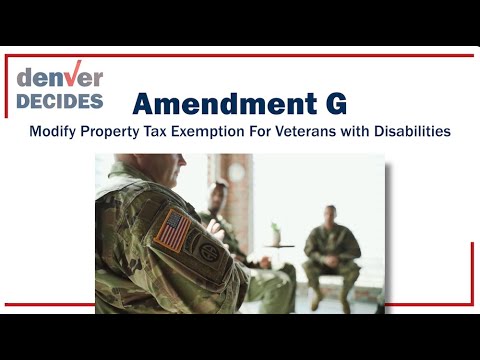 Amendment G - Modify Property Tax Exemption For Veterans with Disabilities