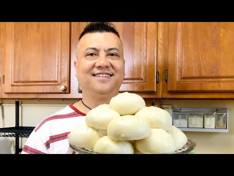 粤式点心【菜肉包】的做法！How to make Pork and Chinese Cabbage Steamed Buns.