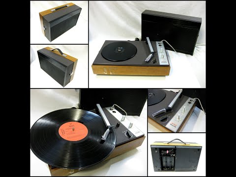 Vintage PHILIPS GF633 3 Speed Portable Turntable Record Player