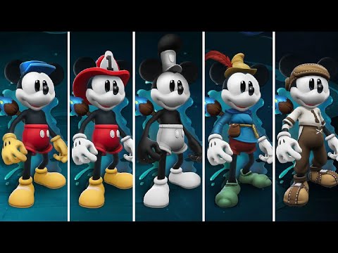 Epic Mickey Rebrushed - All Costumes (DLC Included)