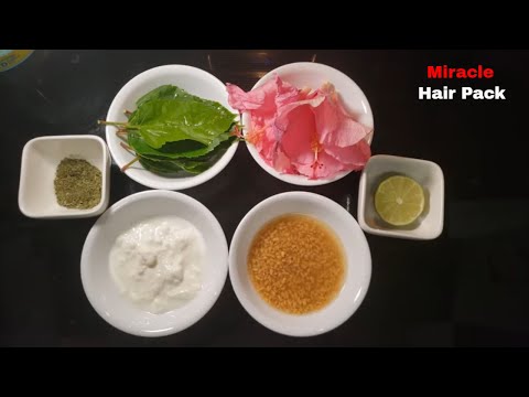 DIY  pack for dandruff free, thick & Long Silky hair and hair regrowth | Shiny | Miracle Hair pack