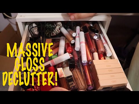 MASSIVE Lip Gloss Declutter! *Almost Half Gone*