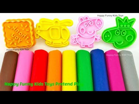 Learn Colors with Play Doh Modelling Clay Ice Cream Popsicle and Cookie Molds Surprise Toys