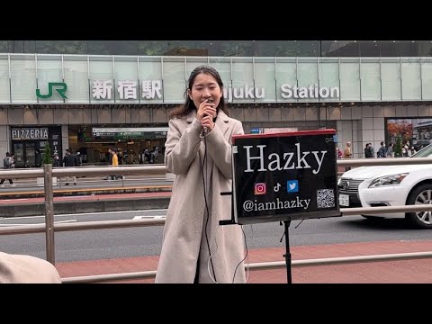 「三日月/絢香」cover Hazky 初めての新宿路上ライブ