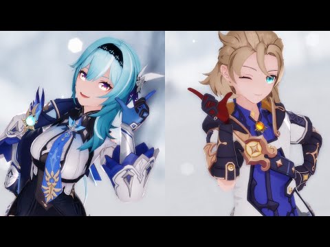 [MMD/Genshin Impact] Eula & Albedo - 好き！雪！本気マジック