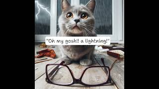 Grey Cat Lost his glasses #cat #kidstimestorytime #cute #funnycat #cutecat  #readingtime