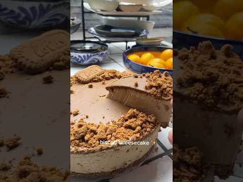 its biscoff cheesecake time! 6 ingredients, no bake, soooo ridiculously tasty